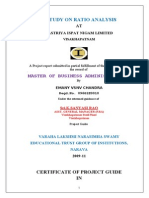 Ratio Analysis PROJECT in Steel Plant