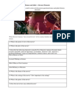 Romeo and Juliet Literary Elements Worksheet