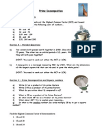 HCF and LCM Revision - 2013