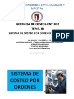 Sistema de Costeo Por Proceso y Ordenes