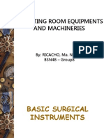 Operating Room Equipments and Machineries: By: RICACHO, Ma. Norilyn BSN4B - Group8