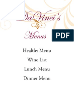 Menus: Healthy Menu Wine List Lunch Menu Dinner Menu