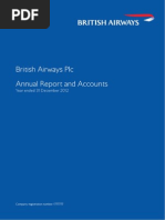 British Airways Report and Accounts For The Period Ending 31 December 2012