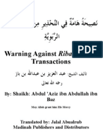 Warning Against Riba (Usury) Transactions