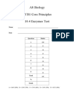 AS Biology BYB1 Core Principles 10.4 Enzymes Test