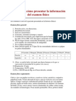 Ejemplo de Cómo Presentar La Información Del Examen Físico