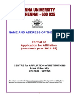 Application For Affiliation - 2014-15