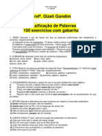 100 - EXERCICIOS - COM - GABARITO - CLASSIFICACAO - DE - PALAVRAS Prof . Gizeli Costa (WWW - Gizeli.tk)