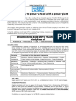 An Opportunity To Power Ahead With A Power Giant: Engineering Executive Trainees in Disciplines of