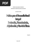 Politicas para El Desarrollo Rural Integral.......