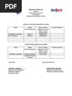 Department of Education: Members of The School Inspectorate Team (SIT)