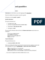 Determiners and Quantifiers