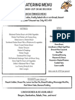 Catering Menu: Hot Lunch/Dinner Menu