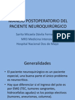 Manejo Postoperatorio Del Paciente Neuroquirúrgico