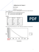 Additional Notes For Chapter 6: IRR and Mutually Exclusive Projects