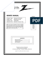 Zenith Zen100-700 Remote Control Manual