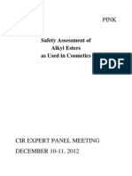 2012 - Cosmetic Ingredient Review - Amended Safety Assessment of Alkyl Esters As Used in Cosmetics - CIR EXPERT PANEL MEETING