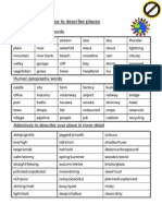 Adjetivos para Describir Lugares