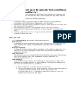 Updating The Test Case Document: Test Conditions Matrix (Testcondmatrix)