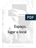 Espaço, Lugar e Local - Ana Barros - 1998