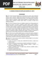 Ordenanza Que Crea y Regula La Oficina de La Juventud en El Gobierno Autonomo Descentralizado Municipal Del Cantn Loreto