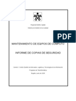 Informe de Copias de Seguridad Env.