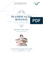 Planificação Semanal para o 4º Ano - 1º Ciclo Do Ensino Básico