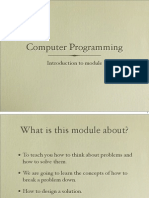 Computer Programming: Introduction To Module