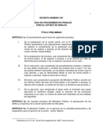 Codigo de Procedimientos Penales para El Estado de Sinaloa