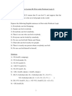 Tutorial For First Order Predicate Logic I - Lecture6