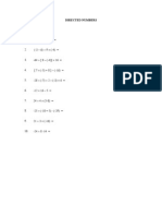 Calculate The Value Of: Directed Numbers