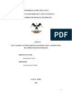 Los Valores y El Pensamiento Filosofico de La Teoria Pura Del Derecho de Kelsen