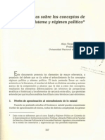 Notas Sobre Los Conceptos de Sistema y Régimen Político - Alejo Vargas