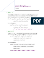 The Binomial Theorem: Examples: X X N C C C C C C C