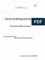 Recueil de Management Général, Cas, Exercices Et Mises en Situation