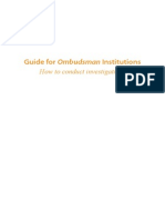 Guide For Ombudsman Institutions: How To Conduct Investigations