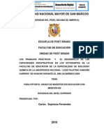 LOS TRABAJOS PRÁCTICOS  Y  EL DESARROLLO DE LAS CAPACIDADES INVESTIGATIVAS EN LOS ESTUDIANTES DE LA FACULTAD DE EDUCACIÓN DE LA ESPECIALIDAD DE BIOLOGÍAY QUÍMICA DE LA UNIVERSIDAD NACIONAL “JOSÉ FAUSTINO SÁNCHEZ CARRIÓN” DE HUACHO DURANTE EL AÑO ACADÉMICO 2009