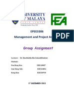 EPEE3306 Management and Project Analysis: Group Assignment