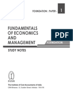 ICWAI Paper 1 Fundamentals of Economics and Management