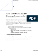 How To Run SAP Transaction ST04 - Database Performance Monitor - SAP Application Performance