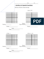 Algebra II Worksheet - Section 2.6 Special Functions