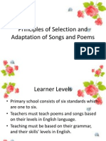 Principles of Selection and Adaptation of Songs and