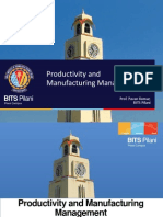 Productivity and Manufacturing Management: BITS Pilani