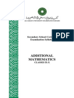 Additional Mathematics Classes IX-X - Latest Revision June 2012