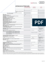 Audi Maintenance Schedule Model Year 2008