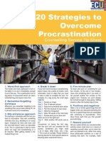 20 Strategies To Overcome Procrastination: Counselling Service Tip Sheet