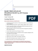 Basic Principles of Pharmacology (A Jitt Session Resource) : Learning Objectives