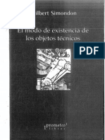 El Modo de Existencia de Los Objetos Tecnicos - Simondon Gilbert (OCR) PDF