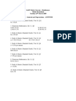 Maths Worksheet - Interest and Depreciation (Answers)