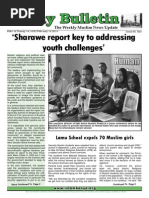 Sharawe Report Key To Addressing Youth Challenges': Friday Bulletin